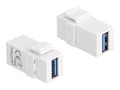 Miniatyrbilde 1 av 2: Delock - Modulinnlegg - USB 3.0 Type A - hvit