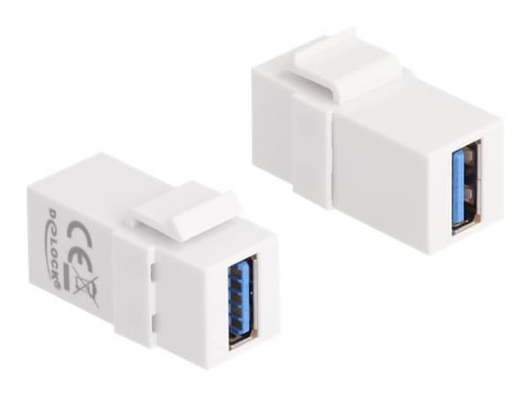 Delock - Modulinnlegg - USB 3.0 Type A - hvit