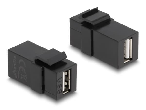 Delock - Modulinnlegg - USB Type A - svart