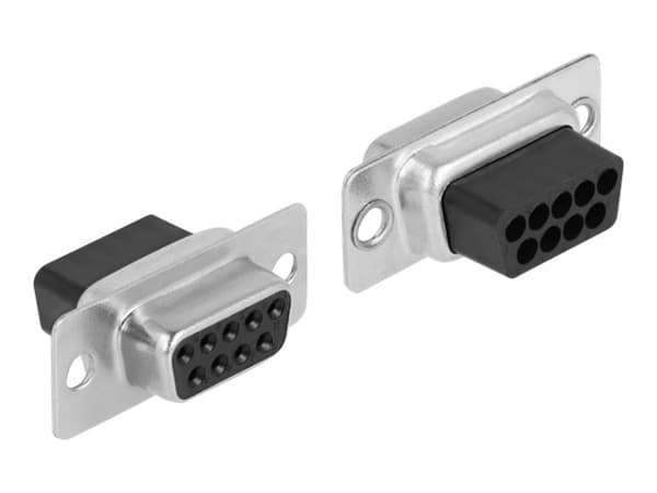 Delock Assembly Kit - Seriell adapter - DB-9 (hona) skruvbar till RJ-11/RJ-14 (hona) - individually assignable serial interface - grå