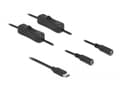 Miniatyrbilde 3 av 4: Delock - Strømsplitter - 24 pin USB-C (hann) til 5,5 x 2,1 mm DC-jakk (hunn) - 1 m - svart