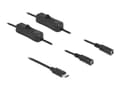 Miniatyrbilde 2 av 4: Delock - Strømsplitter - 24 pin USB-C (hann) til 5,5 x 2,1 mm DC-jakk (hunn) - 1 m - svart