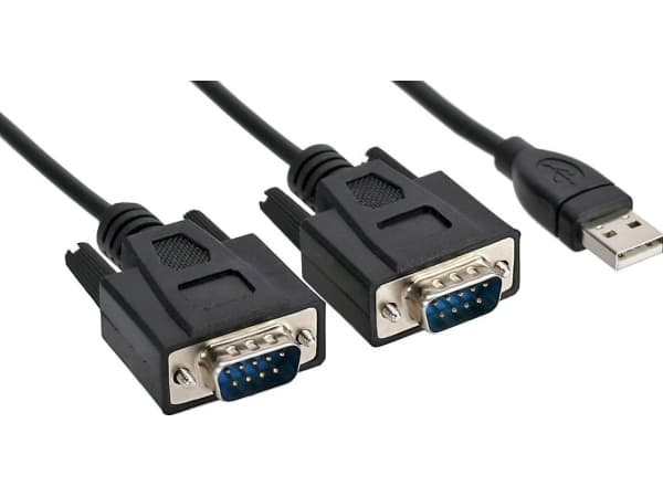 InLine 33305M, 9pin Sub D male, 2 x RS232 9 Pin Sub-D, 1,5 m, Svart