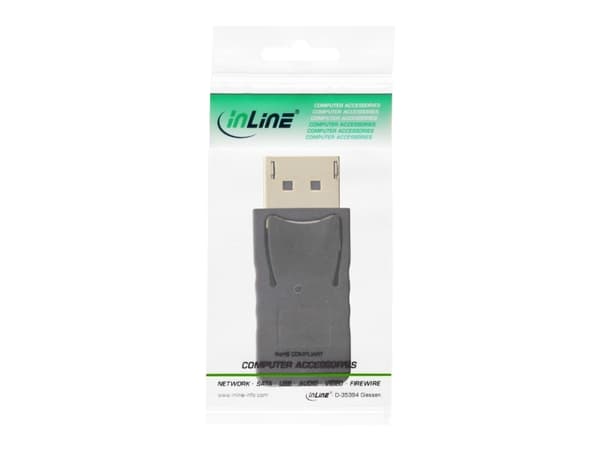 InLine 17196A, DisplayPort male, Mini DisplayPort, Sort