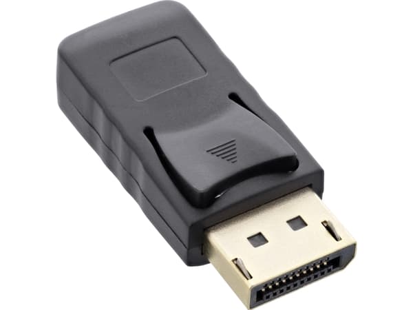 InLine 17196A, DisplayPort male, Mini DisplayPort, Sort