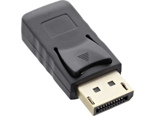 InLine 17196A, DisplayPort male, Mini DisplayPort, Sort