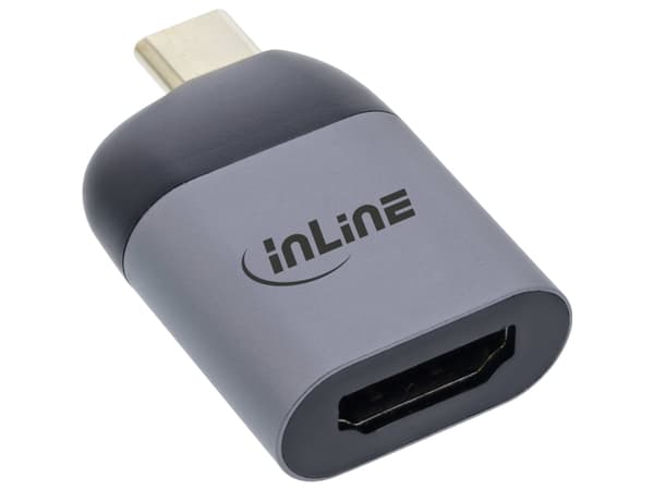 InLine 64106H, USB Type-C, HDMI-utgång, 3840 x 2160 pixlar Grå