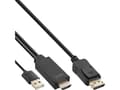 Miniatyrbilde 1 av 2: InLine 17165P, 5 m, DisplayPort, HDMI + USB, Hankjønn, Hankjønn, Rett