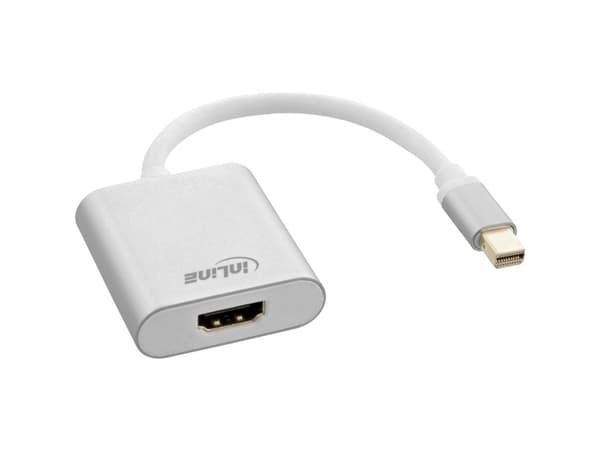 InLine 17193W, 0,15 m, Mini DisplayPort, HDMI, Hankjønn, Hunkjønn, Rett