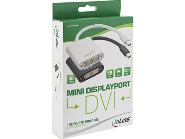 InLine 17194S, 0,15 m, Mini DisplayPort, DVI-D, Hankjønn, Hunkjønn, Rett