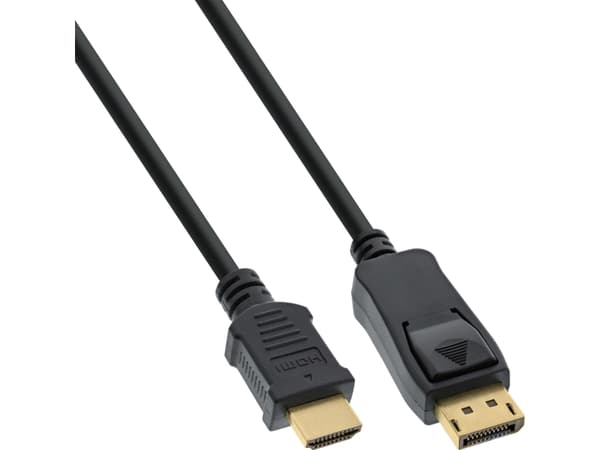 InLine 17180, 10 m, DisplayPort, HDMI, Hankjønn, Hankjønn, Rett