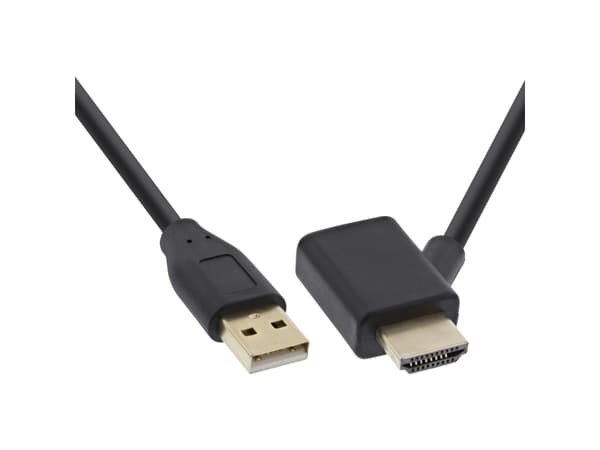 InLine 17600I, HDMI, USB-A, 0,5 m, Sort
