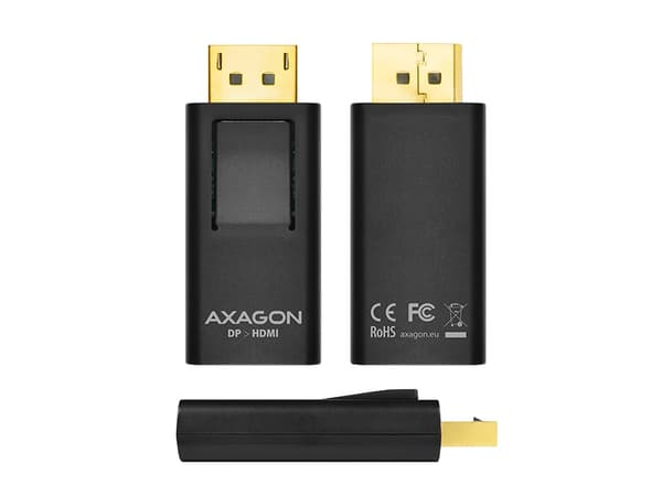 Axagon RVD-HI, DisplayPort, HDMI, Hankjønn, Hunkjønn, Rett, Rett
