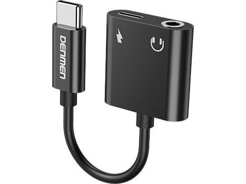 Denmen USB ADAPTER HF TYP-C DENMEN BLACK AUDIO JACK + POWER SUPPLY DU07