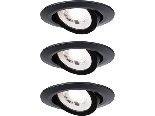 Paulmann 93367, Overflateegnet, Ikke-utskiftbare pærer, 1 ampuller, LED, 3000 K, Sort