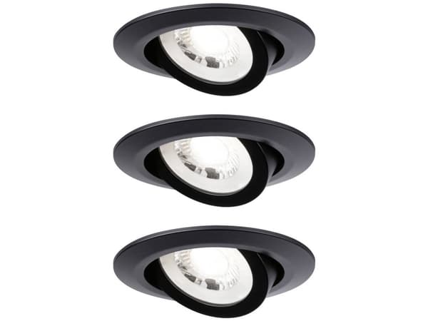 Paulmann 93367, Overflateegnet, Ikke-utskiftbare pærer, 1 ampuller, LED, 3000 K, Sort Sort