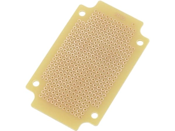 TRU COMPONENTS 98003C10 Printplade til eksperimenter Hårdt papir (L x B) 76.5 mm x 46.5 mm 35 µm Rastermål 2.54 mm Indhold 1 stk