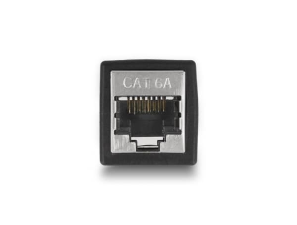 Delock - Kopplingsdon för nätverk - RJ-45 (hona) till RJ-45 (hona) - STP - CAT 6a - svart