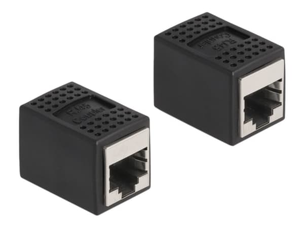 Delock - Kopplingsdon för nätverk - RJ-45 (hona) till RJ-45 (hona) - STP - CAT 6a - svart Svart