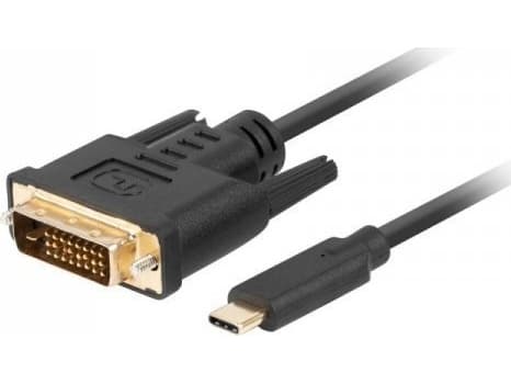 Lanberg - Adapterkabel - dobbeltlenke - 24 pin USB-C (hann) til DVI-D (hann) - USB 3.2 Gen 2 - 1.8 m - støtte for 4K 60 Hz (3840 x 2160) - svart