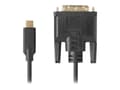 Miniatyrbilde 1 av 5: Lanberg - Adapterkabel - dobbeltlenke - 24 pin USB-C (hann) til DVI-D (hann) - USB 3.2 Gen 2 - 1.8 m - støtte for 4K 60 Hz (3840 x 2160) - svart