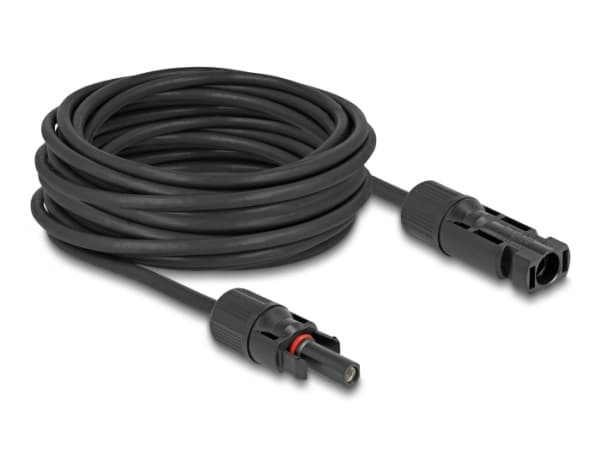 Delock - Strømkabel - MC4 (hann) til MC4 (hunn) - 600 V - 10 m - snap-in - svart