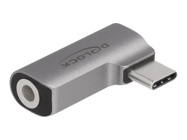 Delock - Audioadapter - 24 pin USB-C hann til 3,5 mm telefonjakk hunn - grå
