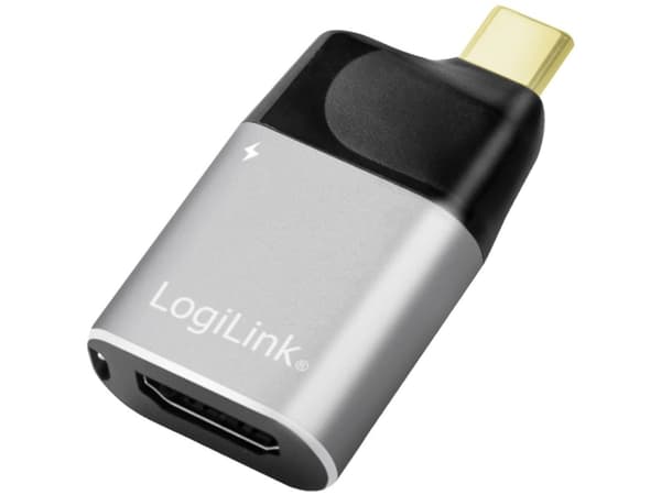 LogiLink CUA0203, USB Type-C, HDMI Typ A (standard), Svart, Grå
