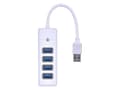 Miniatyrbild 4 av 5: Orico USB-adapter Hub till 4x USB 3.0 Orico, 5 Gbps, 0,15m (vit)