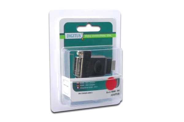 Digitus DB-330505-000-S, HDMI-tyyppi A (vakio), DVI-D, Nikkeli, 1920 x 1200 pikseliä, Musta, Kiina