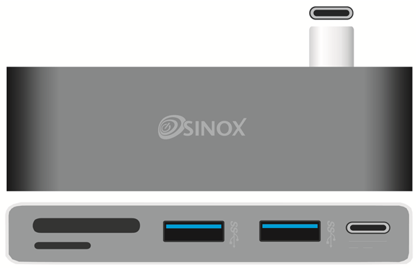 Sinox USB C Hub. Aluminium