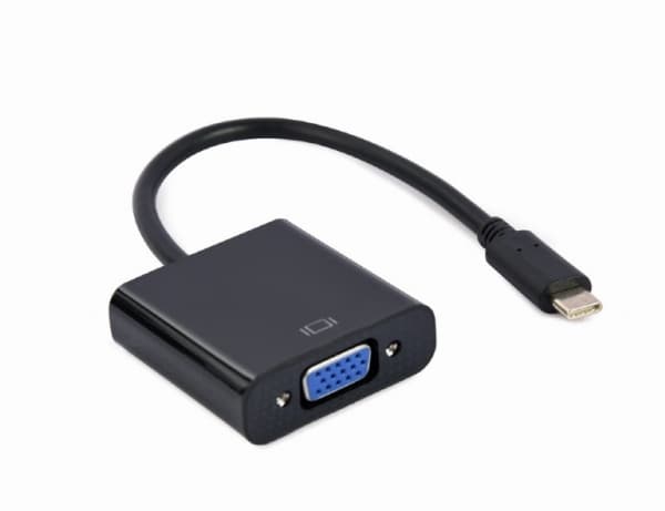 Cablexpert - Video adapter - 24 pin USB-C (hann) til HD-15 (VGA) (hunn) - 15 cm - 1080p støtte 60 Hz - svart