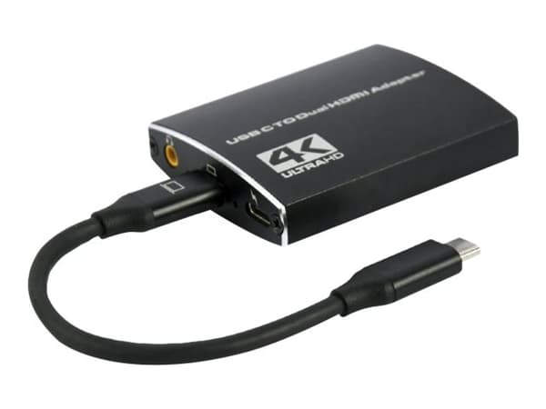 Cablexpert - Video adapter - 24 pin USB-C, 3,5 mm telefonjakk hunn til HDMI hunn - 15 cm - svart - 4Kx2K30Hz support