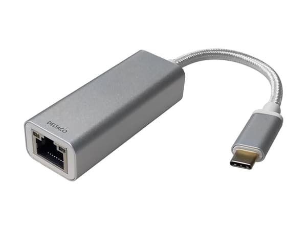 USB-C verkkosovitin DELTACO, 2,5G, alumiini / USBC-GIGA6