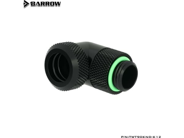 Barrow Multi-Link Adapter Liitäntä 90 asteen G1/4 tuuman uros 12mm uros kovaputkeen - käännettävä, musta