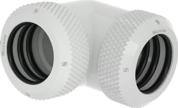 Barrow Multi-Link Adapter 90 grader 14 mm OD til 14 mm OD stiv slange - hvit