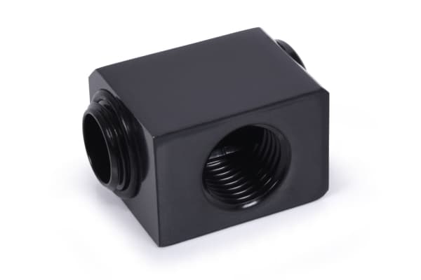 Alphacool lavprofiladapter 90 grader G1/4 tommer AG til G1/4 tommer IG - roterbar - svart