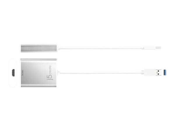 j5create JUA354 - Videokort - USB hane till HDMI hona - 8 cm - silver - stöd för 4K