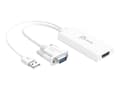 Miniatyrbilde 3 av 5: j5create JDA214 - Adapterkabel - HDMI hunn til USB, HD-15 (VGA) hann - 17.6 cm - hvit - 1920 x 1200 støtte