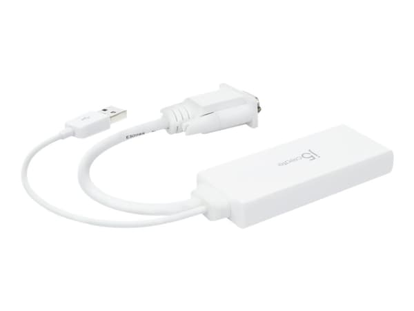 j5create JDA214 - Adapterkabel - HDMI hunn til USB, HD-15 (VGA) hann - 17.6 cm - hvit - 1920 x 1200 støtte