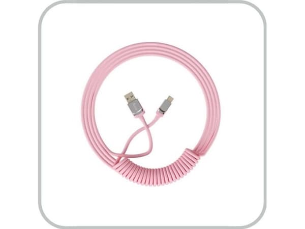 AKKO Coiled Cable, USB-C auf USB-A - pink (6925758615266)