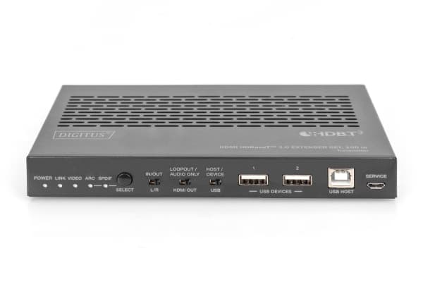 DIGITUS DS-55523 - Sender og mottaker - KVM / lyd / seriell / USB-svitsj - HDBaseT 3.0 - opp til 100 m