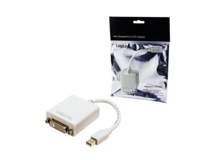 LogiLink - Displayadapter - Mini DisplayPort (hann) til DVI-I (hunn) - 9 cm - hvit