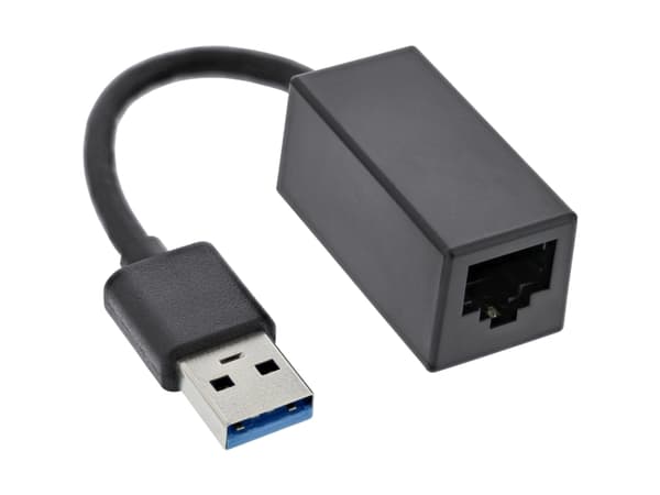 InLine 33380F, USB Type-A, RJ-45, Sort
