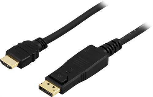 DELTACO DP-3010 - Adapterkabel - DisplayPort til HDMI-kabel - 1 m - sort
