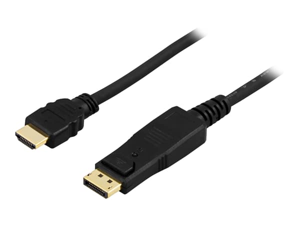 DELTACO DP-3010 - Adapterkabel - DisplayPort til HDMI-kabel - 1 m - sort