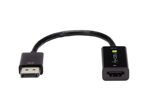 TECHly - Video adapter - DisplayPort hann til HDMI hunn - 24.5 cm - svart - aktiv, 8K 30Hz støtte