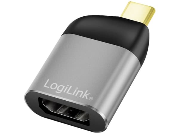 LogiLink CUA0204, USB-C, DisplayPort, Lajittelu, Grå