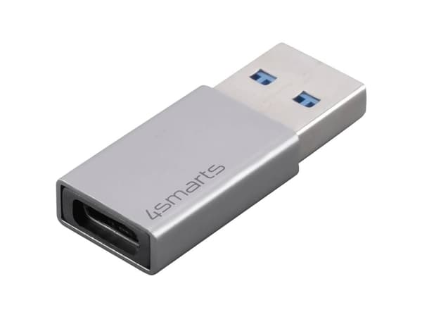 4smarts 540275, USB Type-A, USB Type-C, Hankoppling, Grå, Passiv, 5 Gbit/s