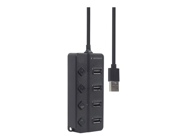 Gembird UHB-U2P4P-01 - Hub - with switches - 4 x USB 2.0 - stasjonær